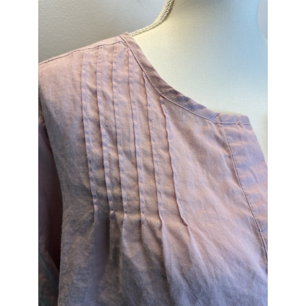 Cato Tunic Top Size XL Pink Relaxed Fit Pintuck 100% Ramie Coastal‎ Beach Boxy - Picture 2 of 11